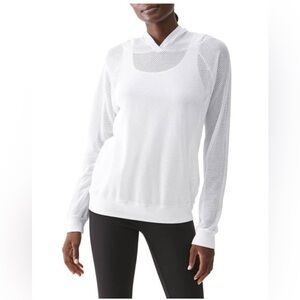 NWOT Michael Stars white Jo mesh‎ hoodie size medium